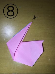 折り紙で立体的なウサギの作り方8